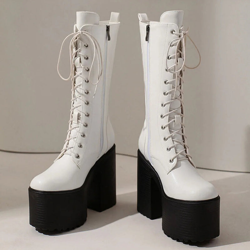 Platform Ankle Boots Winter Brand Design Great Quality Gothic Style Comfy Cool Street Shoes Boots Big Size 43
