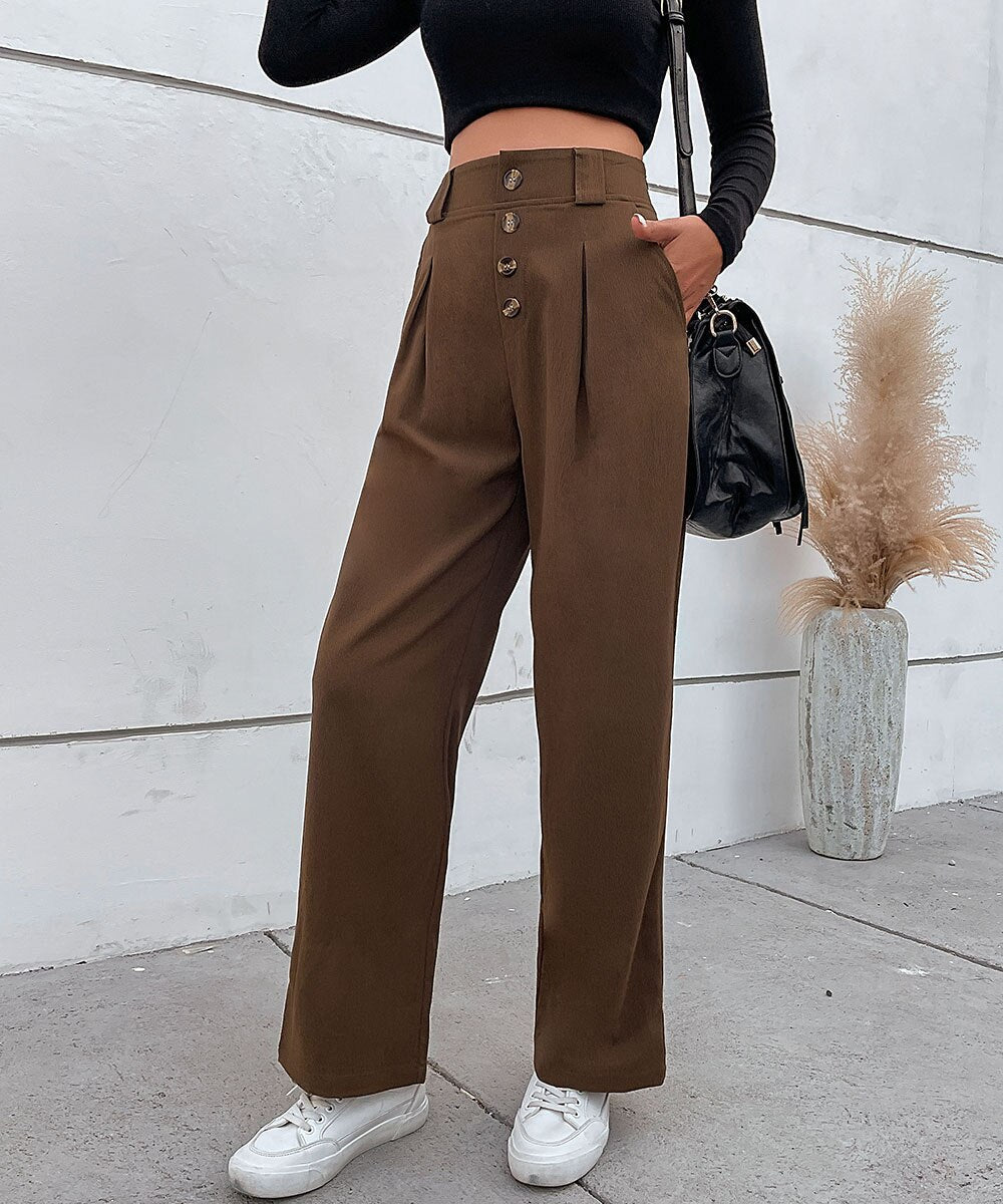 Button Front Pants