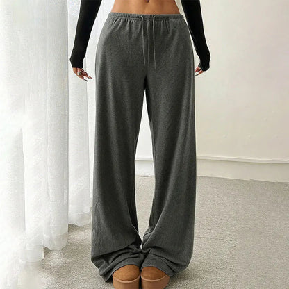 Trousers Autumn New Basic Straight Slim Pants Lady Simple Versatile Knitted Trousers