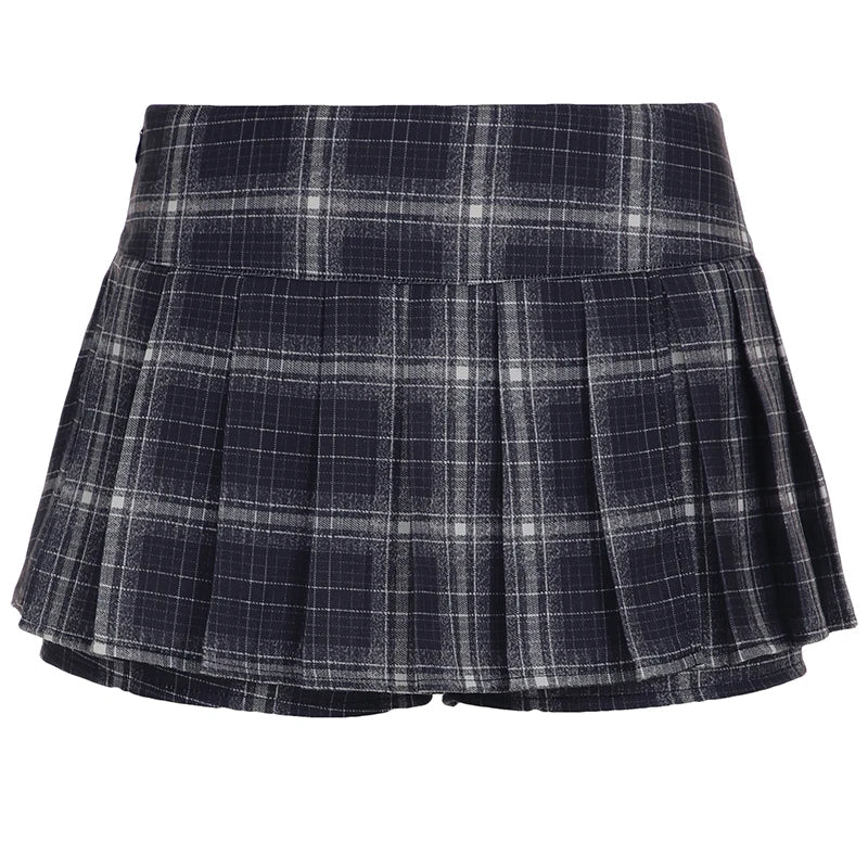 Plaid Aline Shorts Skirt England Style Low Waist Mini Skirts Japanese Korean Preppy Bottoms Y2k