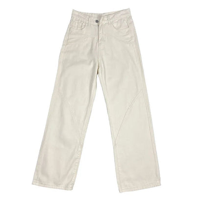 High Waist for Straight Legg Slim Summer Straight High Street Sweatpants Pocket Denim Trousers