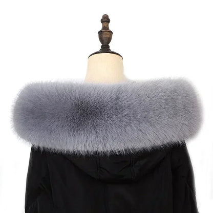 Soft Scarf Winter Faux Fox Fur Collar Furry Warm Thicken Parka Coat Hood Decor Fake Fur Shawl Scarves
