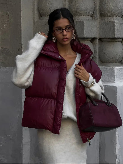 Fluffy Zipper Vest Coats Loose Lapel Sleeveless Single Breasted Jacket Lady Winter Versatile Simple Outwear