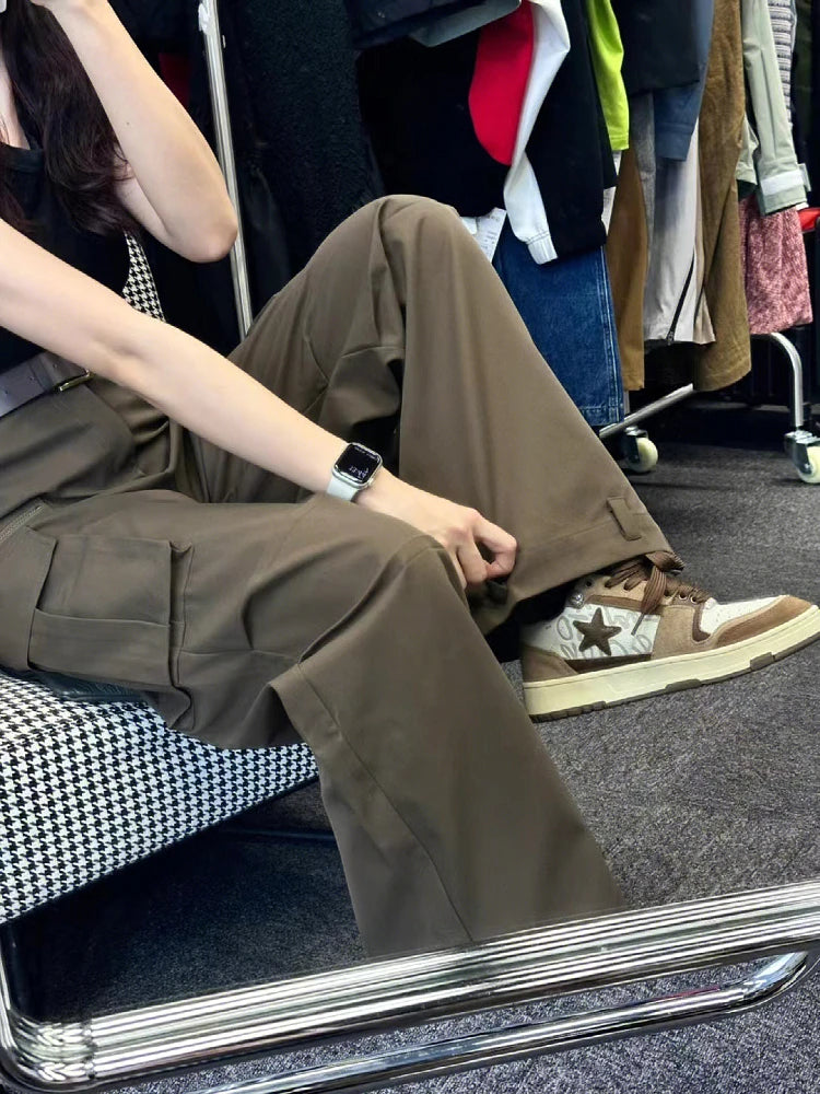 Woman Baggy Jeans Low Waist Denim Straight Leg Pants Color Floorlength Daily Cozy Korean Sweet Ins