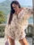 Autumn 2 Piece-set Shorts for Printed Pocket Shirts and High Waist Slim Shorts Sets Female Contrast Outfits