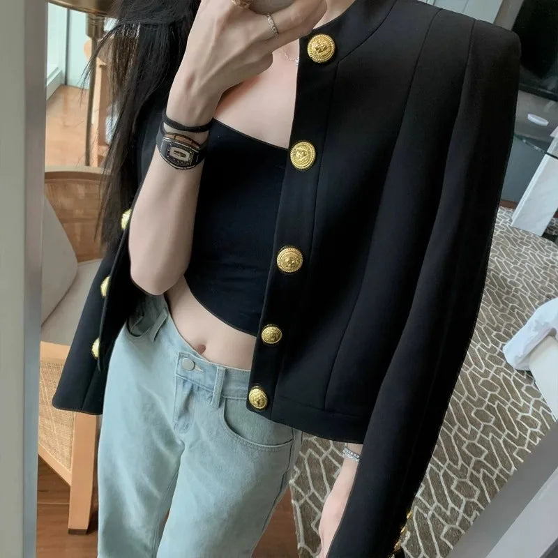 Autumn New Classic Gold Button Coat Ol Jackets Jaqueta Casaco Chaquetas