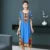 National Style Leisure Holiday Beach Printed Poker Indonesia O-neck Loose Midi Dress Pajamas Loungewear Woman