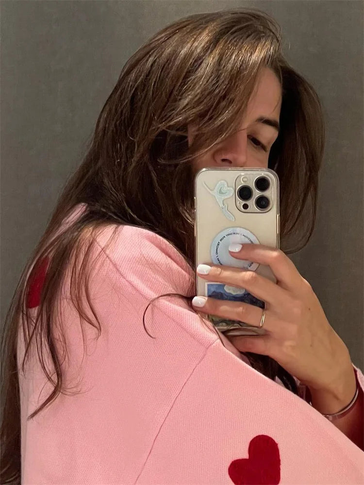 Kawaii Loose Sweater Pullover for Long Sleeve High Street Printed Camisola Female Patchwork Sweater