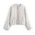 Retro Woolen ’s Bomber Jacket Long Lantern Sleeves Pockets O-neck Loose Female Coat Autumn High Street Outwears