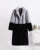 Mixed Color Patchwork Faux Mink Fur Winter Coat Jacket Fluffy Lapel Collar Brand Long Overcoats