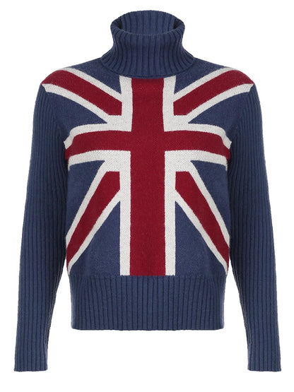 New Autumn Winter Turtleneck Pullover Sweaters for American Retro Slim Basic Knitted Jumpers