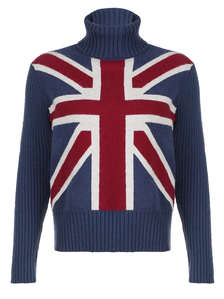 New Autumn Winter Turtleneck Pullover Sweaters for American Retro Slim Basic Knitted Jumpers