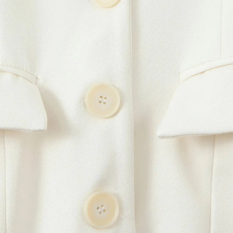 Autumn Single-breasted Buttons Slim Waist Blazer Boyfriend Retro Pad Shoulder Full Sleeve Suit Female Coat