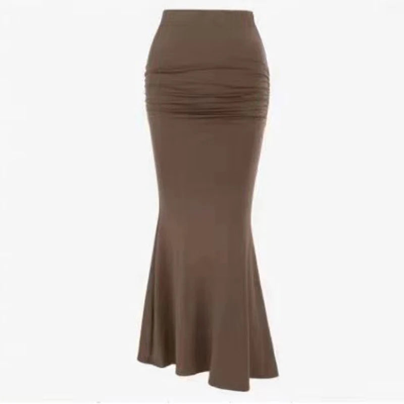 Commuter Lady Slim Fit Mermaid Skirts Spring High Waist Bodycon Long Skirt Autumn Fashionable Wrap Hips Skirt