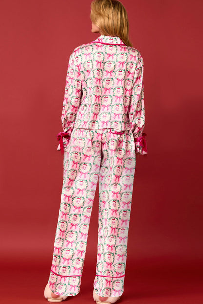 Santa Bow Long Pants Two-piece Loungewear