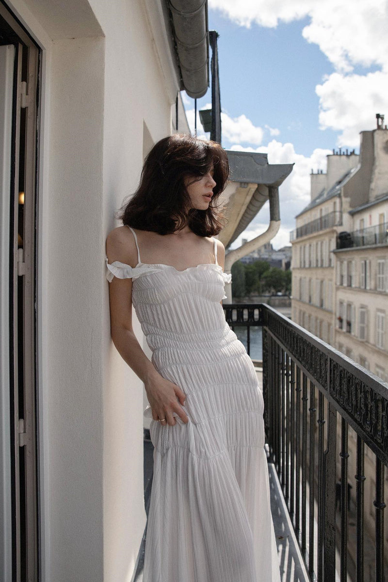 Lindsay Off Shoulder Ruffle Maxi Dress