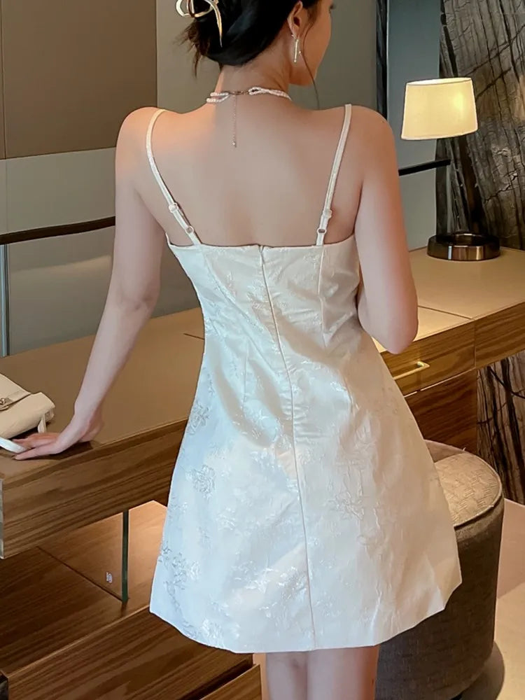 Y2k Sweet Mini Dress for Spaghetti Strap Princess Birthday Party Short Dresses Summer Spring Slim A-line Vestidos New