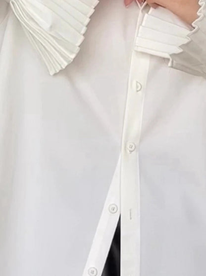 French Style Folds Shirts&blouses Tops Spring Autumn Blusas Mujer Camisas