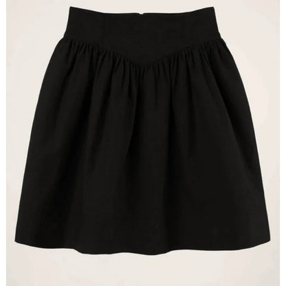 High Waist Pleated Loose Aline Skirt Summer New Korean Color All Match Kneelength Skirt