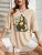 Playing Pranks on Mona Lisa Fitness Print T Shirt Oversized T-shirt Short Sleeve Cotton Loose Tshirt