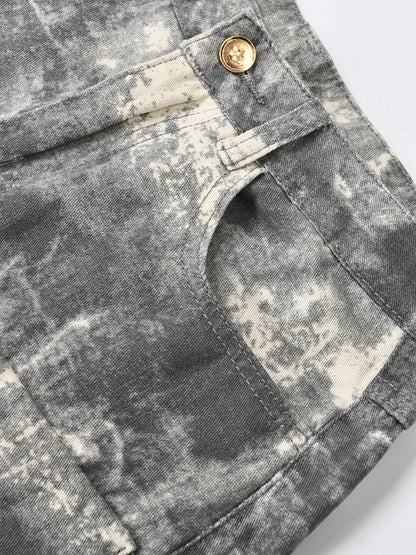 Jeans High Waist Multi Pocket Loose Camouflage Denim Cargo Pants Summer New