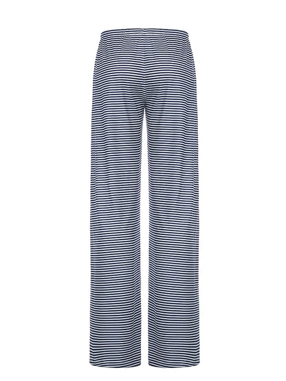 Stripe Drawstring Elastic Low Waist Baggy Sweatpants Loose Straight Leg Pants Leisure Summer Trousers