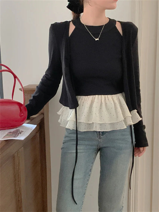 Retro High Street Coats Slimfit New With Halter Tank Tops Autumn Daily Office Lady Gentle
