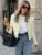 Long Sleeve Cardigan Coat for Patchwork Slim Cropped Top ’s Outwear New