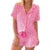 Christmas Pajamas Bow Candy Cane Print Pj Set Short Sleeve Button Down Xmas Knotted Shorts Pjs 2 Piece Set Sleepwear