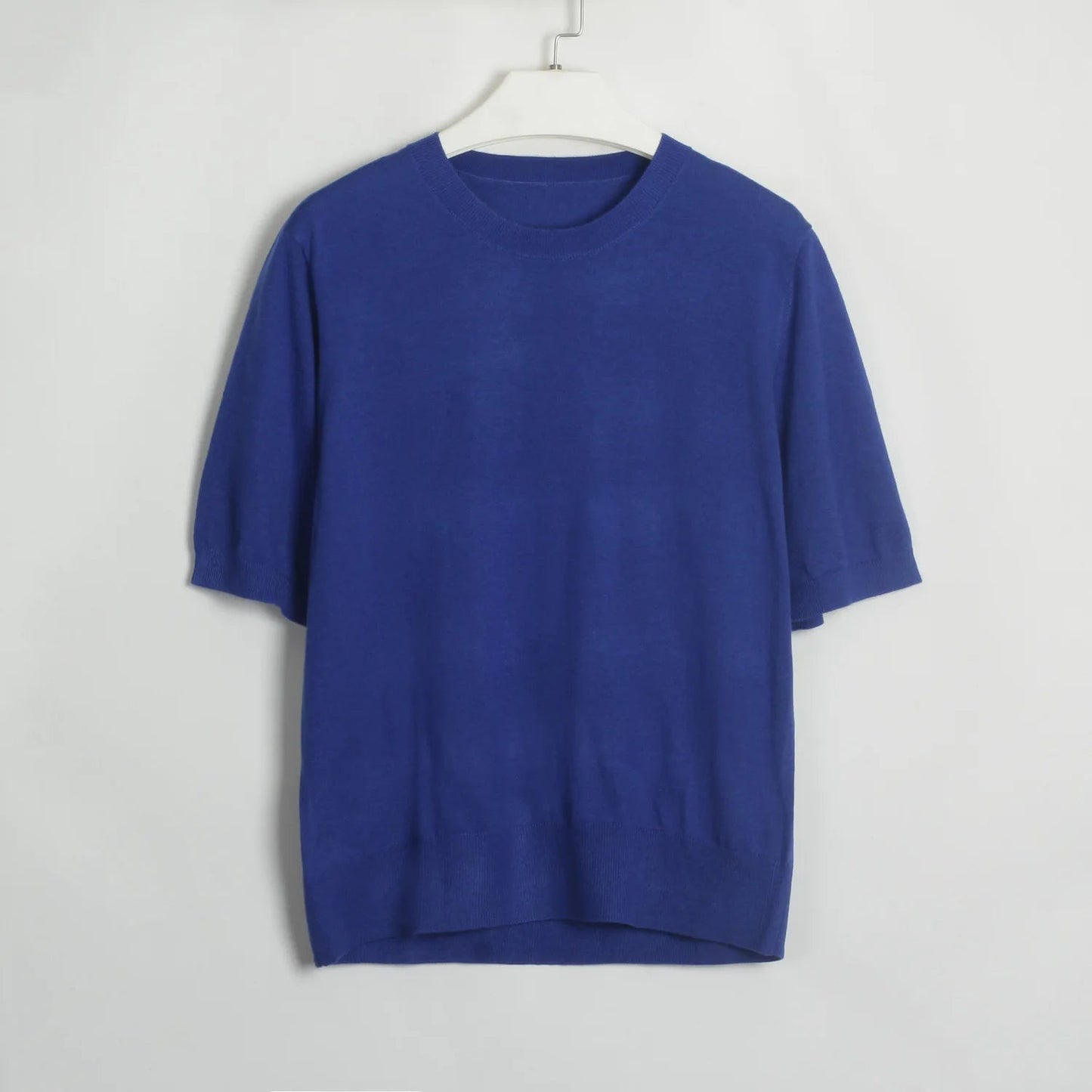 Summer Knitted Tshirt Short Sleeve Oneck Slim White Sweater Female Pullovers Knitwear