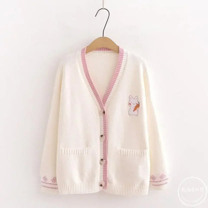 Jk Uniform Cardigans Coats Students Preppy Long Sleeve Knitted Loose All-match Japanese V-neck Causal Daily Female