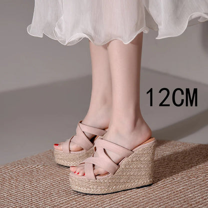Size 3239 Summer New Open Toe Sandals High Heel Wedge Platform Beach Sandals Shoes