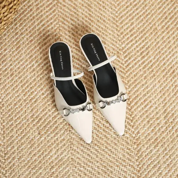 Low Shoes ' Slippers Pointed Toe Butterflyknot Flat Spring Pu Rubber Strange Style Shoes Woman Butterflyknot Slipp