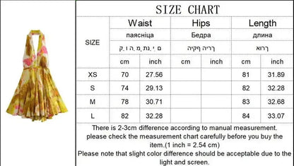 Summer Print Dress New Vacation Style Sleeveless Mini Dress Backless High Street Bodycon Dress