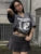 Basic Wild T-shirts Summer Summer New Short Sleeve V-neck Loose Tees Printed Basic Female Street Sporty Top