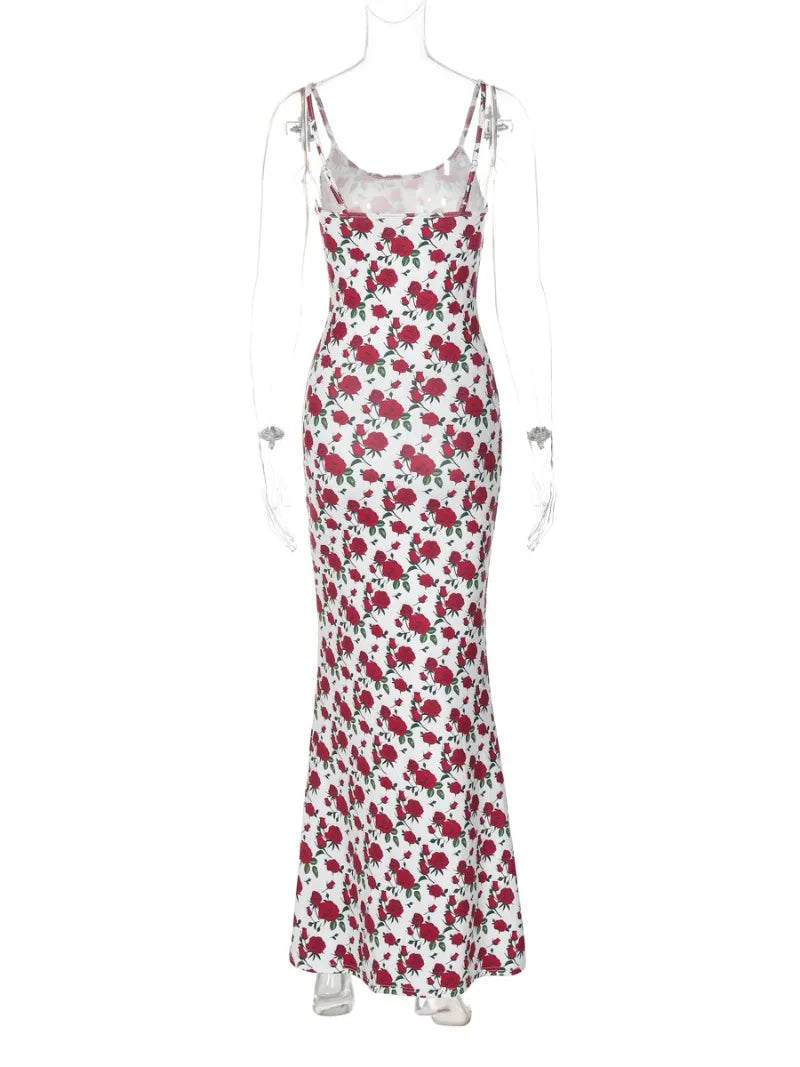 New Sleeveless Bodycon Dresses High Street Woman Clothes Spaghetti Strap Slim Vacation Party Long Dress