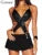 Shiny Bodysuits Cross Bandage Waistless Backless Slim Rompers Female Attractive Nightout Club Camisoles