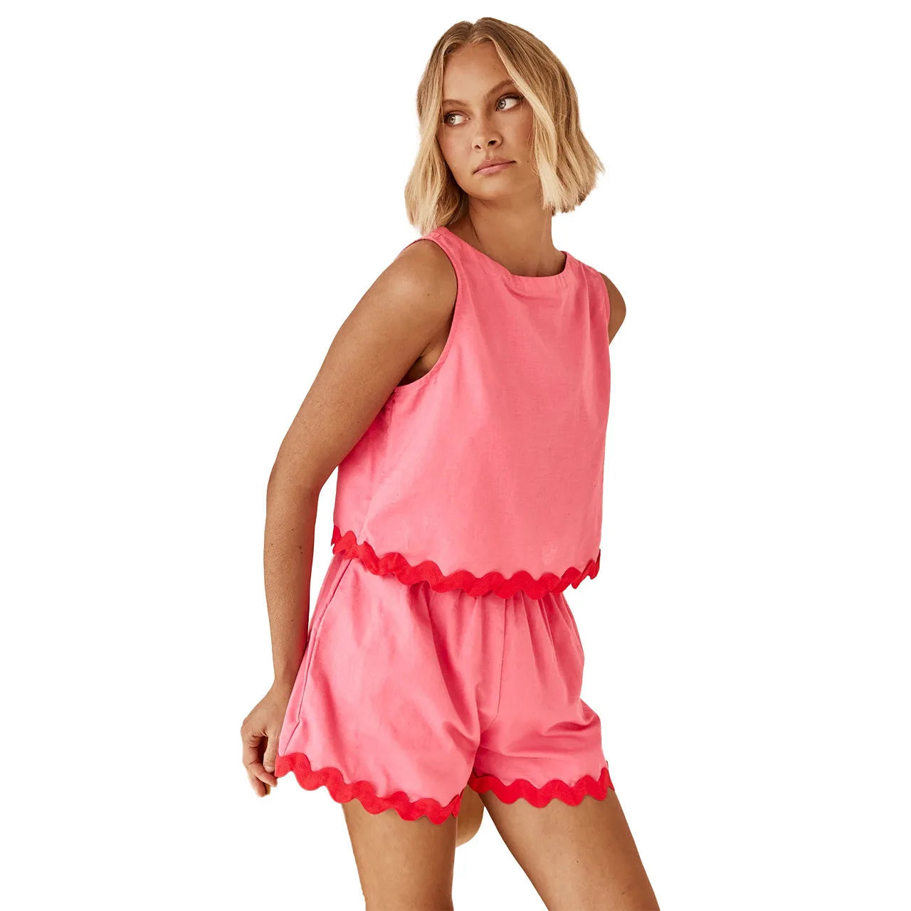 Spring/summer New Comfortable and Color Sleeveless Unique Shorts Set Harajuku Clothing Short Femme Y2k