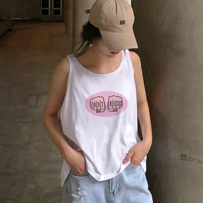 American Basic Round Neck Pullover Letter Print Knit Short Sleeve T-shirt Spice Summer Slim-fit Crop Top