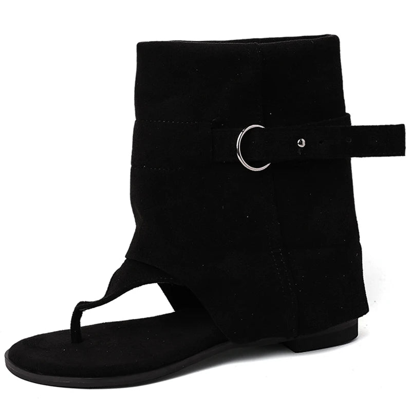 Retro Style Clip Toe Ankle Boots Spring Autumn Shoes Causal Slip on Sandalias Booties