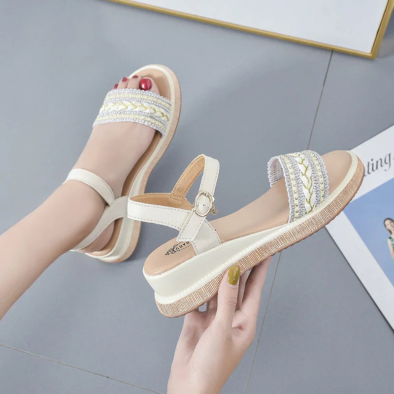 Size 31 32 33 Wedge Sandals Open Toe Shoes New Large Size 4144 Platform Open Toe Shoes