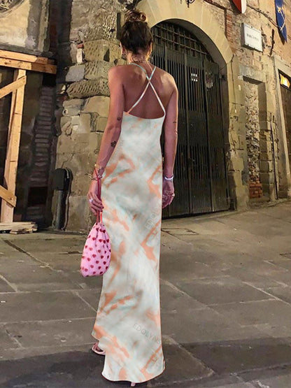 Green Printed Maxi Dress