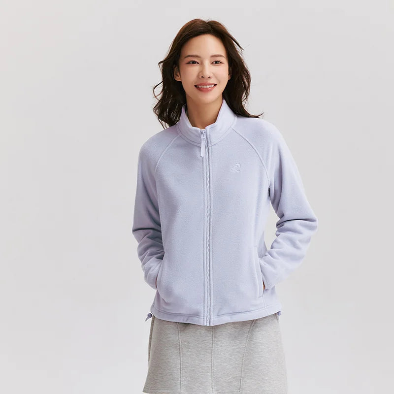 Coat Anti-static Polar Fleece Slim Embroidery Versatile New Winter Stand Collar Insert Shoulder Sleeve Jacket