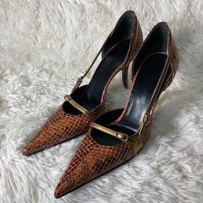 Pointed Toe Thin High Heels Lace Up Retro Street Style Party Dress Shoes Brand Designer Pumps Zapatos De Mujer