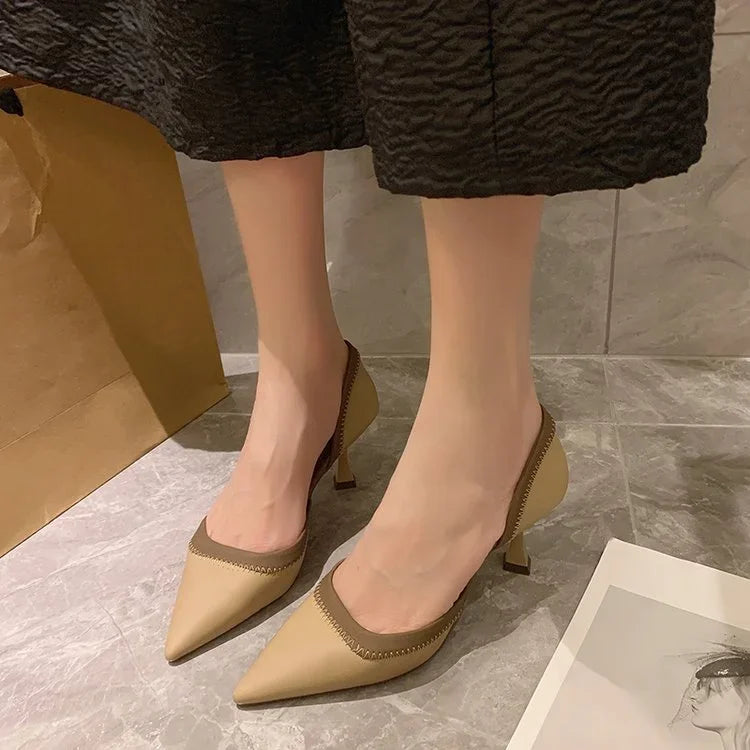Highheeled Slippers Pointy Highheeled Mule Summer Party Ball Shoes Shoes