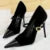 Shoes New Buckle Design Pumps Pointed Shoes High Heels Suede Stilettos Heels 7cm 10cm Shoes Large Size 43