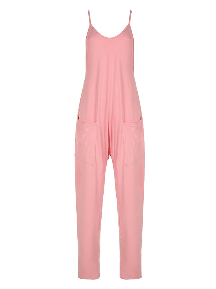 Hippie Baggy Pockets Strappy Rompers Jumpsuits