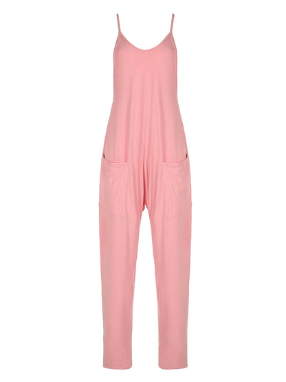 Hippie Baggy Pockets Strappy Rompers Jumpsuits