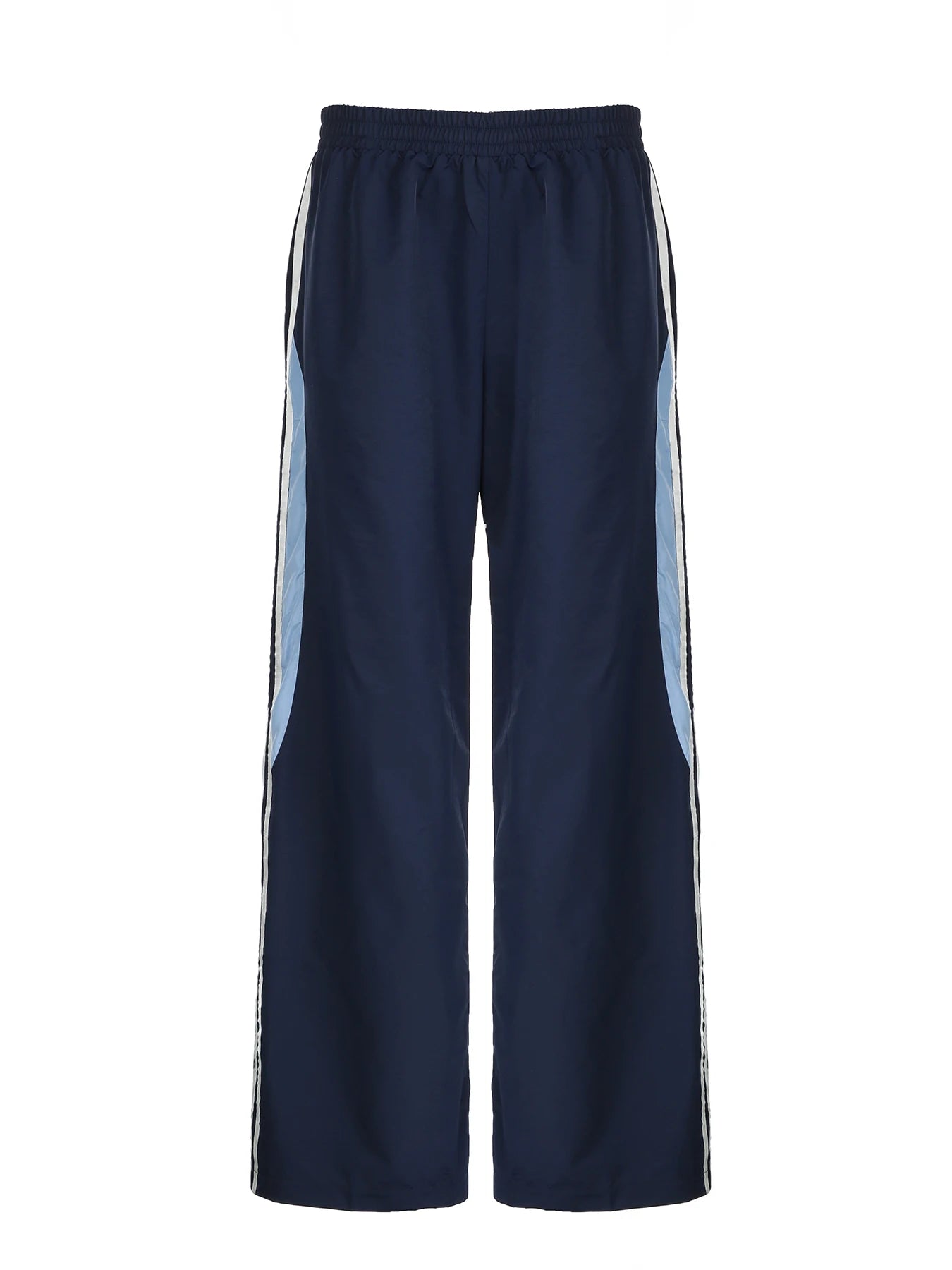 Contrast Stripe Wove Straight Leg Pants for Elastic Waist Loose Baggy Trousers Street Jogging Sweatpants