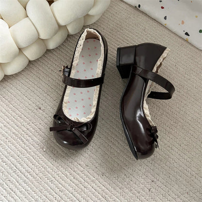 Jk Mary Jane Shoes Causal Shallow Butterflyknot Shoes Spring Autumn Female Leather Shoes